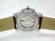 Copy Calibre de Cartier White Dial Brown Leather Band Watch Automatic (5)_th.jpg